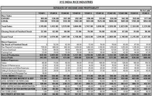 Project Report for Rice Mill – Excel Format