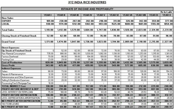 rice-mill-financial-projection Project Report for Rice Mill – Excel Format